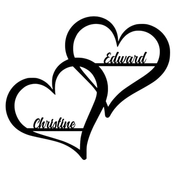 Personalized Metal Interlocking Hearts Wall Art, Couples Gift, Valentines Day Gift Idea, Love Wall Sign, Heart Wall Art, Unique Gifts, Home Decor Gifts, Love Sign