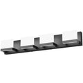 Tipace Dimmable Black LED Vanity Light for Bathroom Up and Down 4 Lights Black Modern Bathroom Wall Light Fixtures Over Mirror(White Light 6000K)