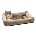 MOHAYA Jute Pet Bed-L, 2-in-1 Small Dog Bed & Scratch Pad – Breathable Jute & Cotton Dual-Layer Design, Eco-Friendly Lounger with Cooling Comfort for Summer – Washable, Durable, Non-Slip Base