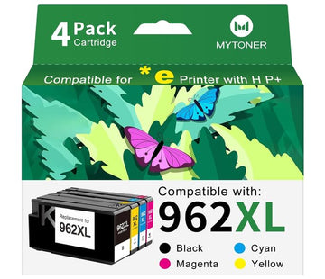 High Yield 962XL Ink Cartridges Combo Pack Replacement for HP 962XL 962 XL Ink cartridges use with HP OfficeJet Pro 9015e 9018e 9025e 9012e 9015 9010 9012 Printer (Black Cyan Magenta Yellow, 4-Pack)