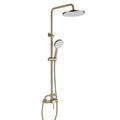 Brushed Gold Shower System Bathroom Shower Faucet Set Wall Mounted Shower Fixture 10 Inch Rainfall Shower Head and 3 Functions Hand Shower,304 Stainless Steel Shower Rail Kit