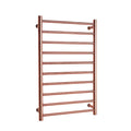Heated Towel Rack, Electric Towel Warmer Electric Heated Towel Rail 10 Bars Wall Mounted Stainless Steel Hot Towel Warmers Rack for Bathroom Towel Heated Rack Radiator Rose Gold (C