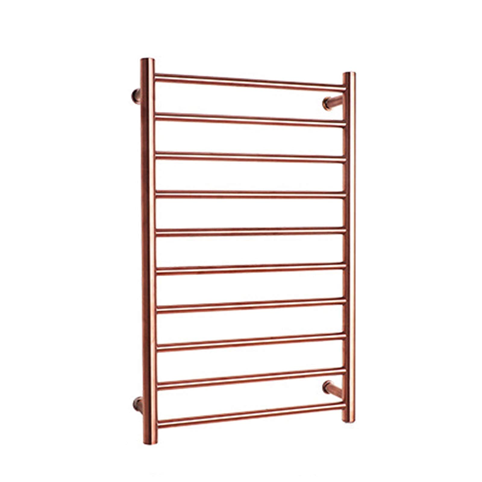 Heated Towel Rack, Electric Towel Warmer Electric Heated Towel Rail 10 Bars Wall Mounted Stainless Steel Hot Towel Warmers Rack for Bathroom Towel Heated Rack Radiator Rose Gold (C