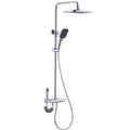 Shower System Shower Faucet Set Wall Mounted Rain Shower Combo Set Bathroom Shower Fixtures with Tub Spout, 3 Mode Handheld Sprayer, 12 Inches Shower Head (Chrome)