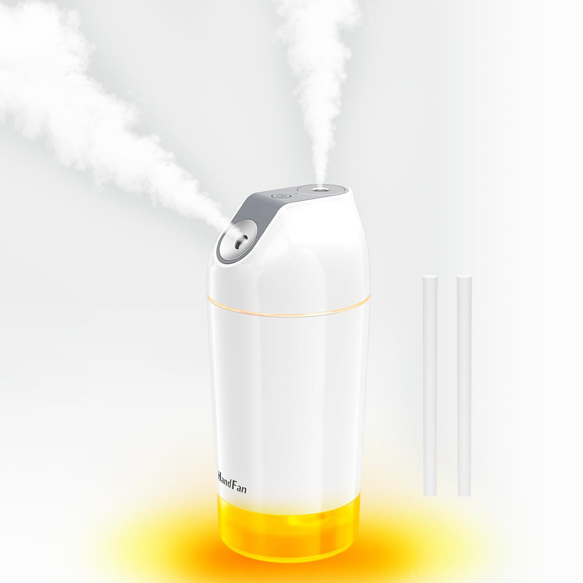 HandFan Small Portable Humidifier Rechargeable, 480ml Wireless Ultrasonic humidifier Battery Operated, Mini Personal Cordless Cool Mist Humidifiers, for Bedroom Office Travel Car Plants(Gray)