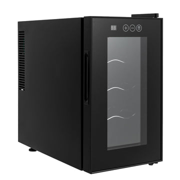 Apexonix 8 Bottle Wine Fridge Wine Cooler Refrigerator with Adjustable Shelves Freestanding Beverage Wine Cellar Cabinet for Home Office Bar, Digital Screen & Touch Panel, 46.4-64.4°F