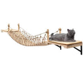 A.FATI Wall-Mounted Cat Roped Bridge Long for Indoor Cats, Cat Wall Shelves for Sleeping, Playing, Climbing, Wooden Cats Bed and Perches with Sisal Scratch Mat