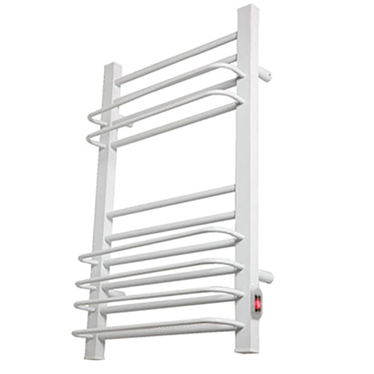 Towel Warmer Drying Rack, Electric Space Aluminum Heated Towel Rack with 16 Heated Bars, Wall-Mounted Heated Towel Rail for Bathroom, White, 800×500×110Mm,Hardwired (Plug in)