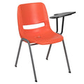 Flash Furniture Hercules Ergonomic Stack Chair with Gray Frame, Orange, Set of 1