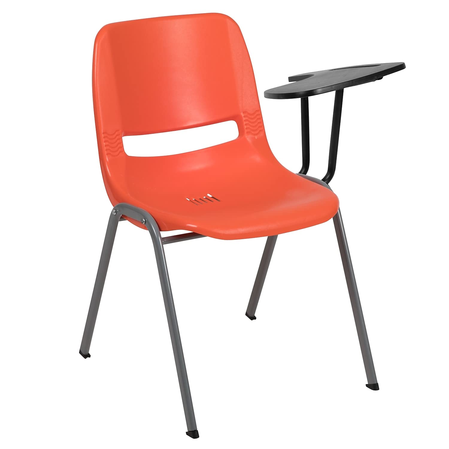 Flash Furniture Hercules Ergonomic Stack Chair with Gray Frame, Orange, Set of 1