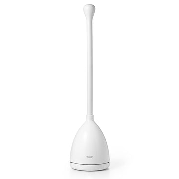 OXO Good Grips Toilet Plunger with Holder and Drip Tray - White
