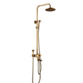 Retro Shower System Brass, Antique Shower Set Wall Mounted with Overhead Shower Head Jet Tap, Adjustable Shower Mixer Set for Bathroom Hotel