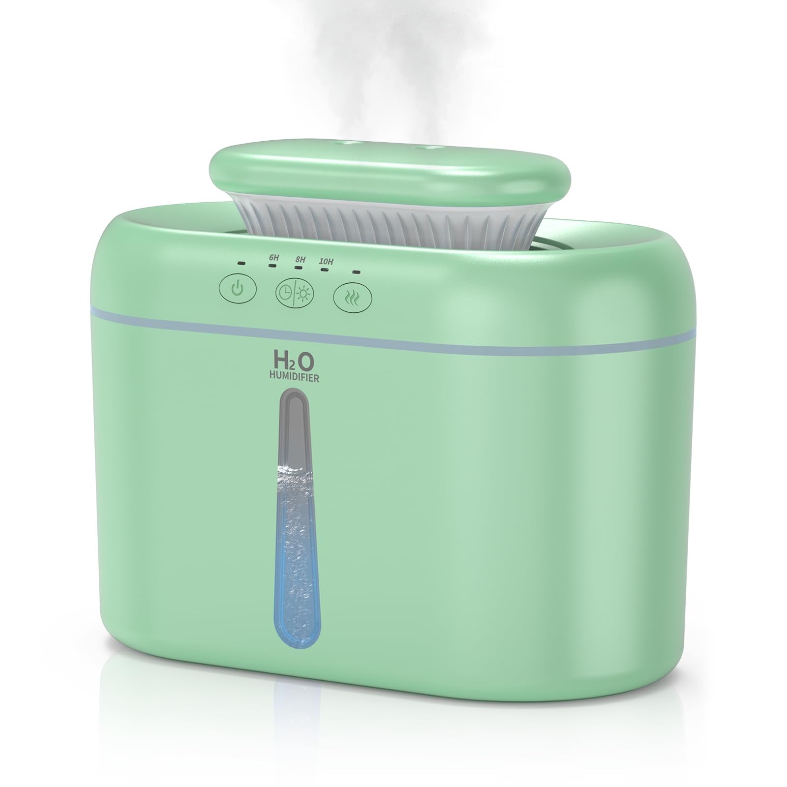 HZD Humidifiers for Bedroom 2L Large Tank for Long Runtime, Gentle Mist 26dB Quiet Runtime Easy to Fill & Clean Can Timed Humidifier for Home, Baby, Nursery, Plants, Night Light (Green)