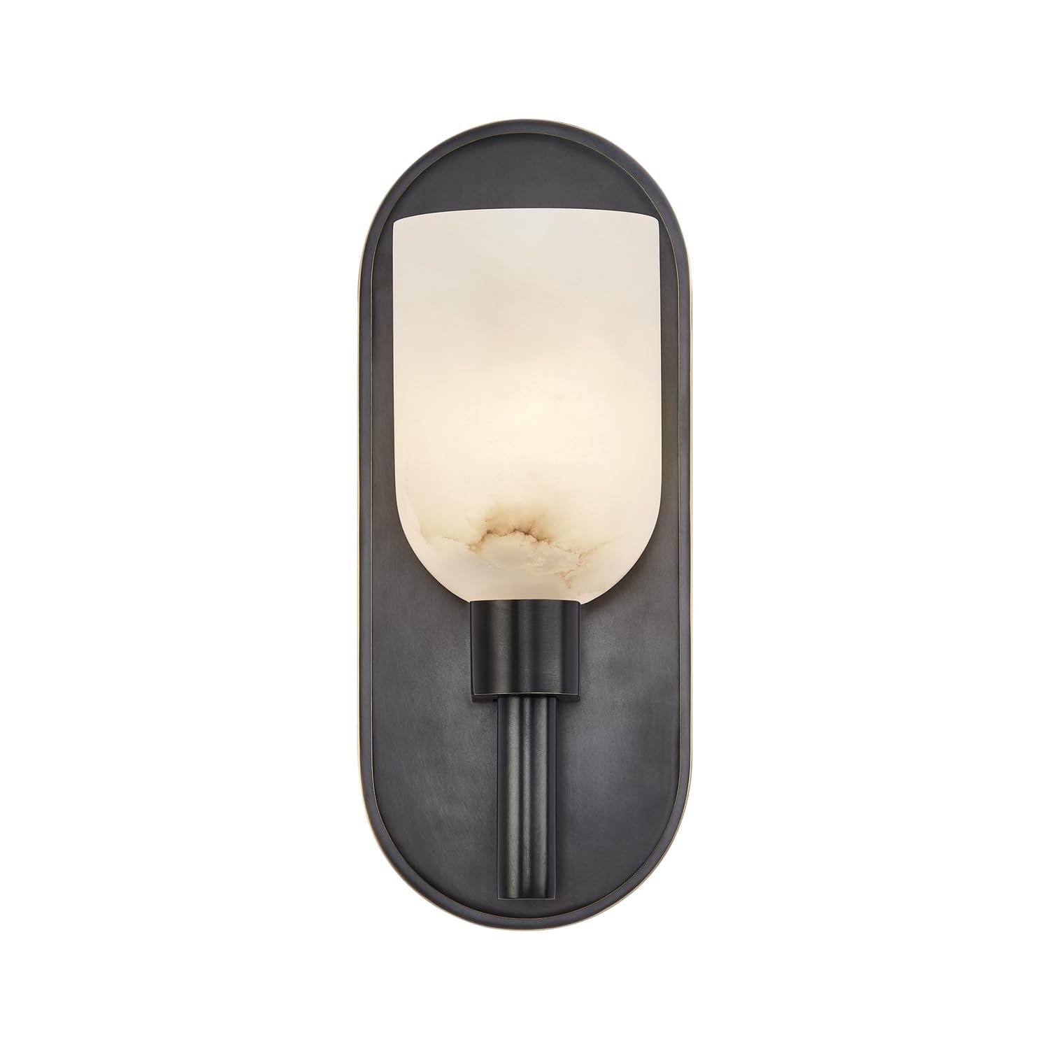 Alora Lighting Transitional 1-Light Wall/Vanity Sconce, 9 inch, Urban Bronze/Alabaster, Metal & Glass | Ideal for Bathrooms, Entryways & Hallways Lucian SKU WV338101UBAR