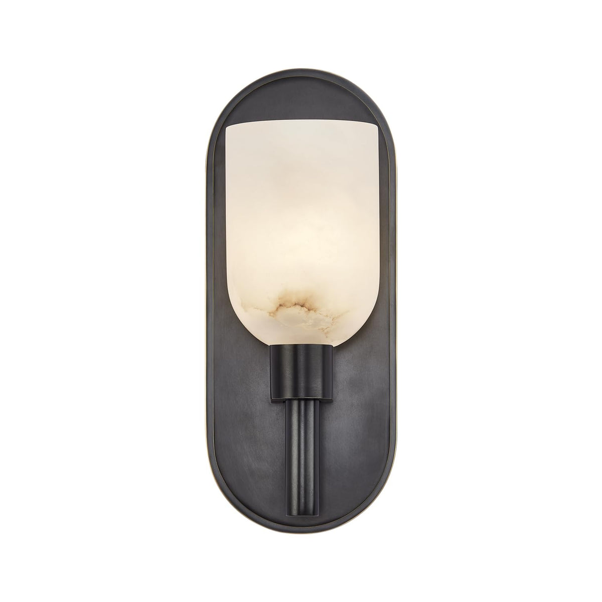 Alora Lighting Transitional 1-Light Wall/Vanity Sconce, 9 inch, Urban Bronze/Alabaster, Metal & Glass | Ideal for Bathrooms, Entryways & Hallways Lucian SKU WV338101UBAR