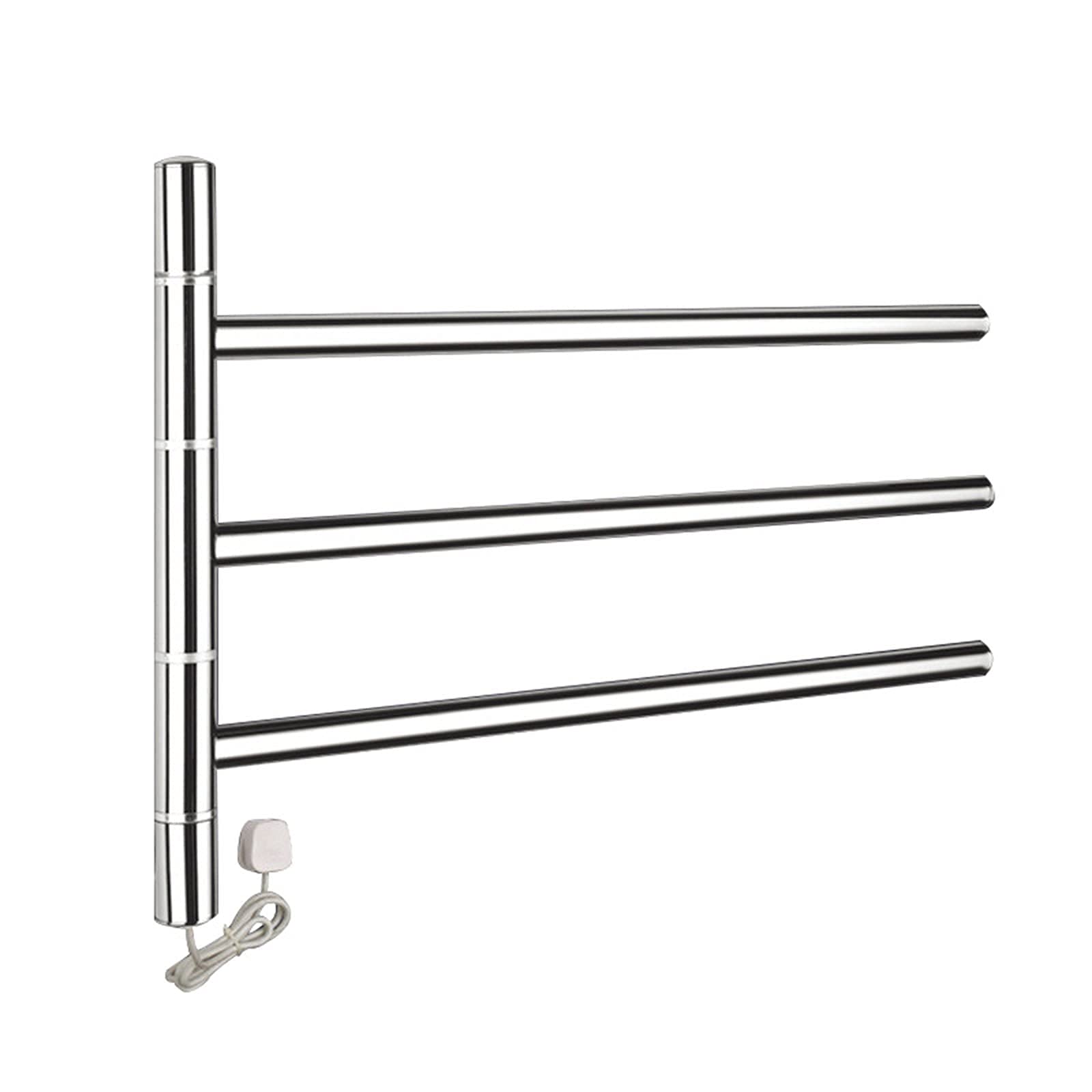 Towel Warmer Radiator, 3-Bar Wall Mounted Heated Towel Rail, Bathroom Stainless Steel Electric Heated Towel Rack,Plug in (Hardwired)
