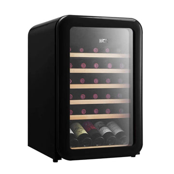 GagalU Retro Wine Cooler with 49 Bottles, Household Thermostatic Compressor Ice Bar, Independent Wine Cellar, Transparent Glass Door, Refrigerator Beverage Cooler, Ice Bar