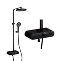 with Digital Display, Black Rain Mixer Shower Combo Set Wall Mounted Bathroom Shower Faucet Set with Shower Head, Handheld Shower, Tub Spout