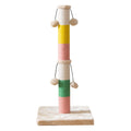30 Inch High Cat Scratching Post with 4 Plush Teasing Toy Balls, Natural Sisal Rope Post and Thickened Base, Red Green Yellow White