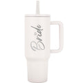 Bride To Be Gifts: Bridal Shower & Bachelorette Stainless Steel 40 oz Tumbler Cup with Handle, Lids & Straws