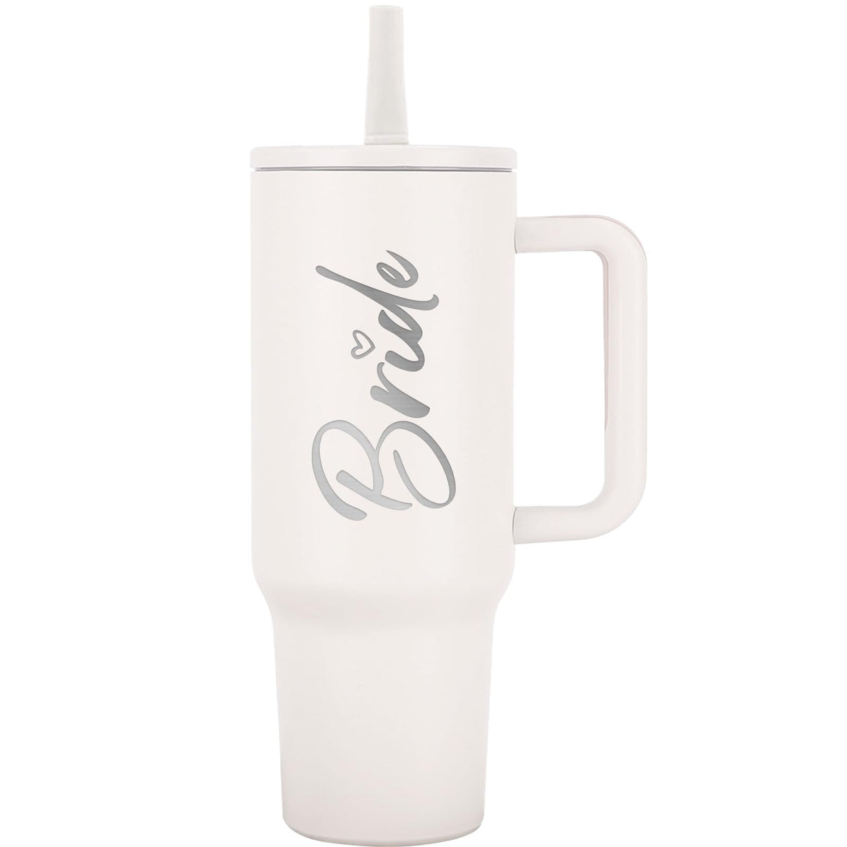 Bride To Be Gifts: Bridal Shower & Bachelorette Stainless Steel 40 oz Tumbler Cup with Handle, Lids & Straws