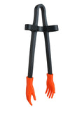Snack Chopsticks for Clean Hands – No-Mess Finger Tongs for Gaming, Office and more (black and orange)