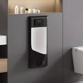 Commercial Urinals for Men Bathroom, Wall Mounted Embedded Urinals for Men Spill Proof, Ceramic Material, Automatic Flush, Used in Shopping Malls, Hotels, Bars, Bathrooms(Black)