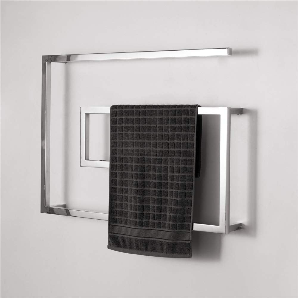 Stainless Steel Towel Warmer, Electric Heated Towel Rack Hot Towel Rail with Square Bars for Bathroom Kitchen Hotel 800 × 600 × 115mm