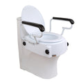 Adjustable Toilet Seat Booster, with Lift Handle, 3 Levels of Height Adjustable, with Padded Armrests, Suitable for The Disabled, Elderly Rehabilitation Care.