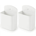 2 Pack White Remote Control Holder, Self adhesive Wall Mount Storage Box for TV and Air Conditioner Remote Controls, Pen Holder Organizers and Accessories for Home Office School