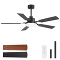 ZYD Ceiling Fan Lights, 52" Ceiling Fans with Lights and Remote, Farmhouse Ceiling Fans with Light Quiet Reversible DC Motor, Dual-Finish LED Ceiling Fan Light for Living Room, Bedroom, Kitchen