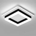 CANEOE Square Modern Led Ceiling Light Fixture, 32W Black Flush Mount Ceiling Light for Hallway 6000K Small Close to Ceiling Lamp for Hallway Bedroom, Kitchen, Closet, Entryway,9.5 Inch