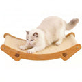 Sisal Cat Scratcher Bed, 3-in-1 Natural Sisal Scratching Board & Hammock, Solid Wood Frame, Ergonomic 150° Curve, No Cardboard Dust, for Indoor Cats up to 20 lbs