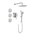 Kaimei Brushed Nickel Shower System with Rain Shower Head, Handheld Shower, Slide Bar, and Body Jets -Modern Bathroom Shower Fixtures with Lever Handles