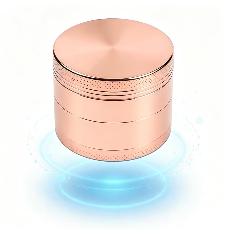 2.5-Inch Zinc Alloy Spice Grinder, Compact Portable Design with Storage Compartment, Essential Kitchen Tool - rose gold