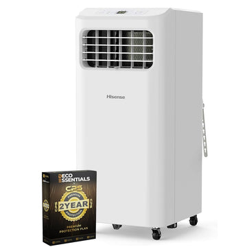 Hisense Portable Air Conditioner 6,000 BTU White AP0625CR1W (Renewed) Bundle with Deco Essentials Exclusive 2 Year CPS Enhanced Protection Pack