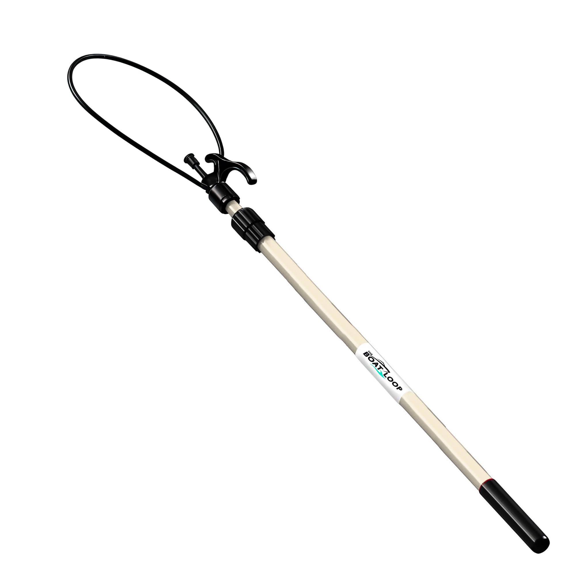 Extendable Boat Hook & Flexible Loop with Quick-Lock Pole – Fiberglass or Carbon Graphite Pole - Available in 3 Selectable Lengths from 2-8ft – Boat Line Handling Hooks – Ideal for Solo Docking