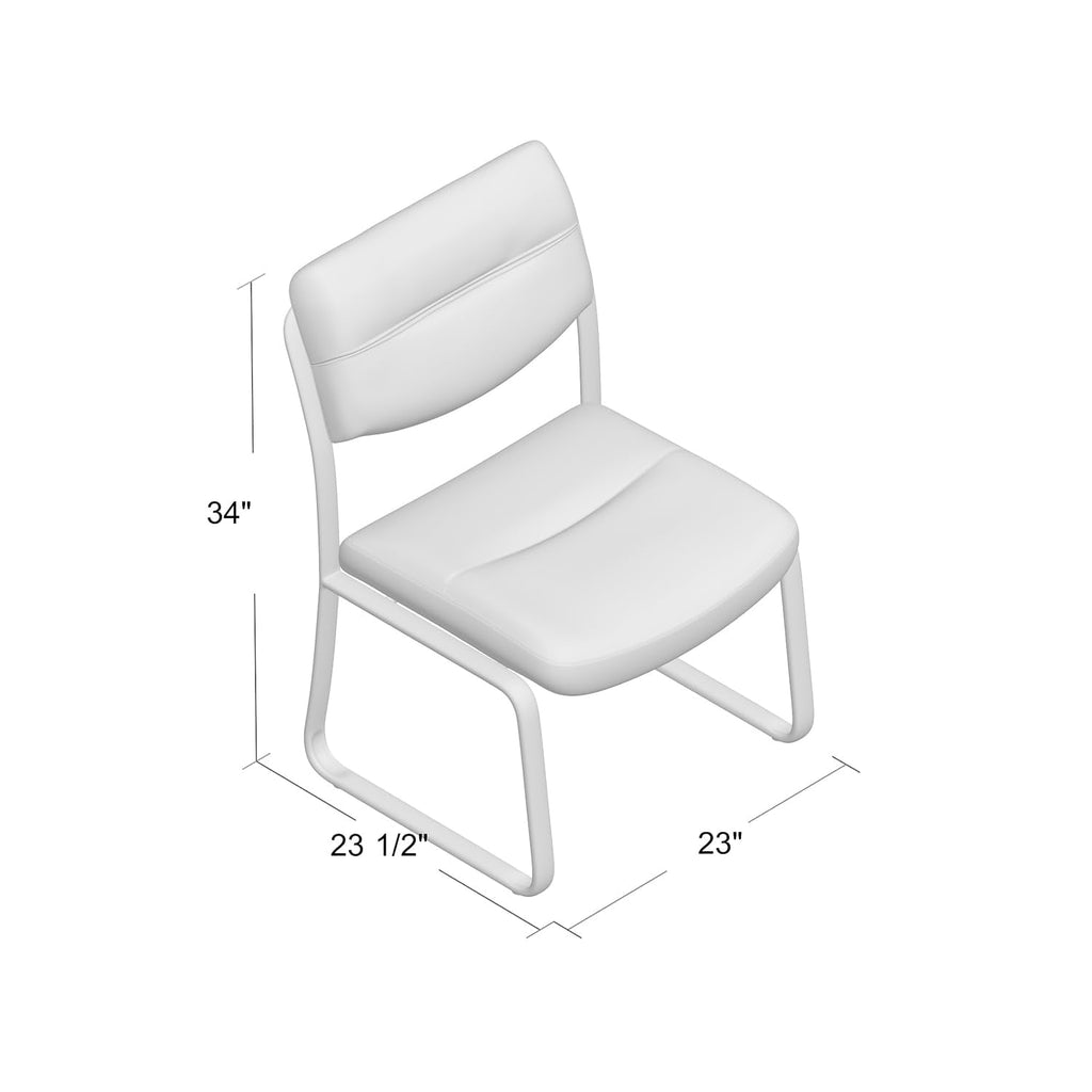 Boss Office Products B9539 Leather Sled Base Side Chair in Black, 250, unspecified