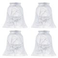 Ceiling Fan Light Covers, Transitional Style Bell Frosted Shade, Milky Scavo Glass Alabaster Shade, Perfect Ceiling Fan Globes Replacement Glass Accessories, Standard 2-1/8" Fitter Size, Pack of 4