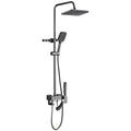 Shower System with Tub Spout Gray Space Aluminum Shower Faucet Set,Bathroom Shower Fixture Combo Set with Rain Shower Head,Hand Shower and Bidet Sprayer