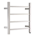 Electric Heated Towel Warmer Rack Polish Chrome 4 Bar Wall Mounted Square Drying Rack, 304 Stainless Steel Heated Towel Rail for Bathroom, 50W, 500 X 480 X 125 Mm,Plug in (Plug in)