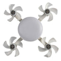 Screw-in Ceiling Fan Light Bulb with Remote Control, E27 Socket Fan Light 3 Speed Adjustable Dimmable LED Light Bulb Fan 3000K-6000K Color for Bedroom, Kitchen, Garage (4 Head)