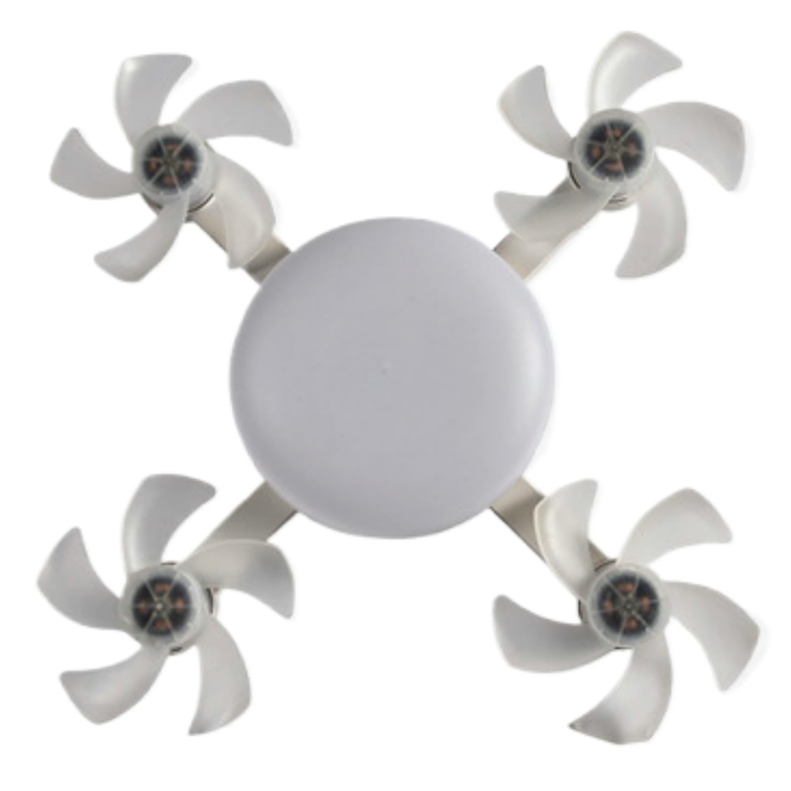 Screw-in Ceiling Fan Light Bulb with Remote Control, E27 Socket Fan Light 3 Speed Adjustable Dimmable LED Light Bulb Fan 3000K-6000K Color for Bedroom, Kitchen, Garage (4 Head)