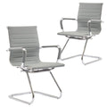 Dm Furniture Conference Room Chairs Set of 2, Waiting Room Chairs with Arms, Faux Leather Reception Chairs No Wheels, Office Guest Chairs with