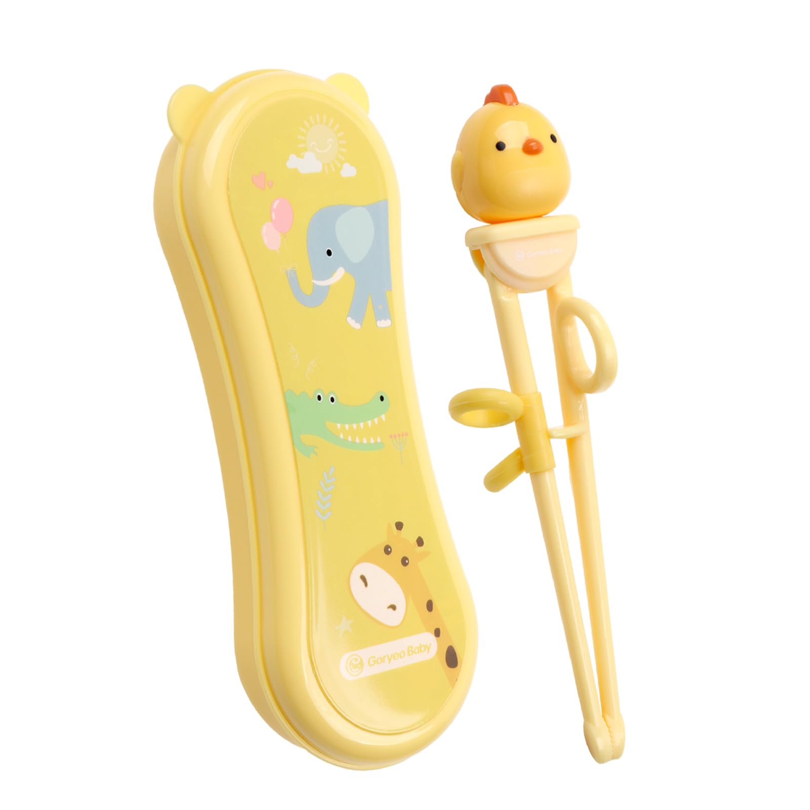 Kids Chopsticks - Made of High Quality Food Grade Material - Great Chopsticks for Kids - Includes Sturdy and Practical Portable Box (Yellow)