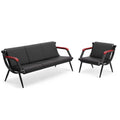 Wonline Office Waiting Room Chair Bench Set, Black Office Reception Guest Chair with Arms Matching Lobby Bench for Clinic, Hospital, Airport,