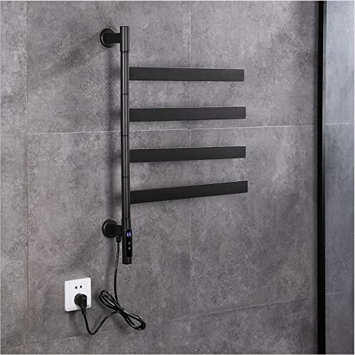 Exquisite Bathroom Shelves Heating Intelligent Thermostatic Electric Heated Towel Warmer Rack, Heavy Feet Steady Freestanding & Wall Mount Towel Warmers for Bathroom