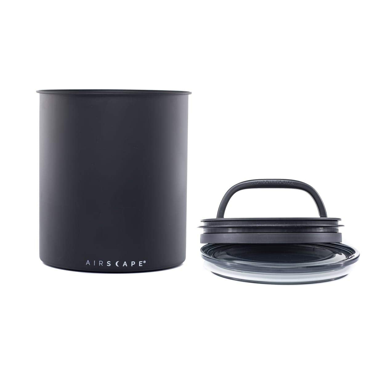 AirScape Planetary Design Kilo Coffee Storage Canister - US Patented Inner Plunger Lid Removes Excess Oxygen - DON'T buy airtight, BUY AIR-LESS - Holds 2.2 lbs Coffee Beans - (Matte Black)