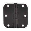 Fanci Basics Sturdy Rounded 5/8 Radius Interior Door Hinges with Included Screws, 3.5" x 3.5", Matte Black, 18-Pack