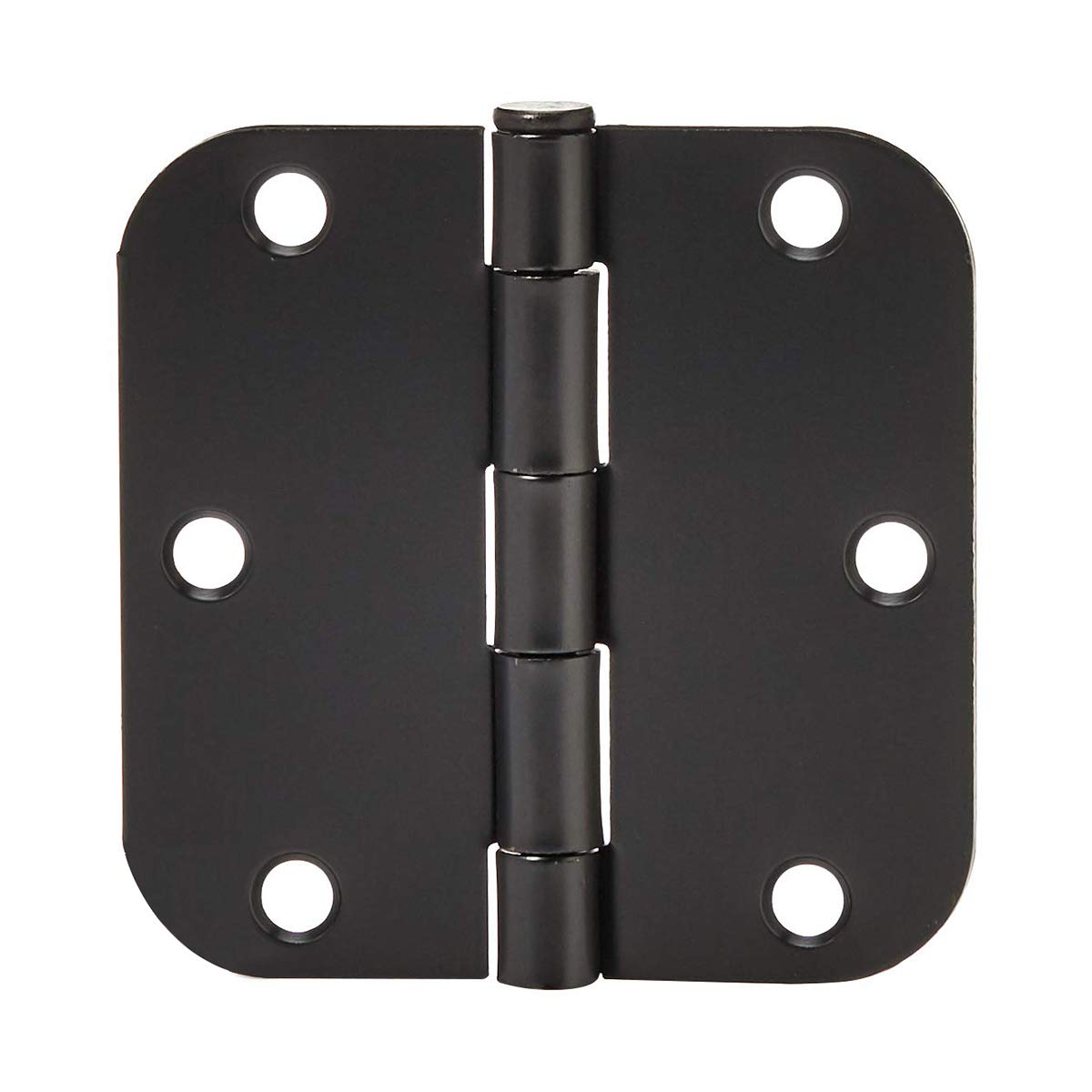 Fanci Basics Sturdy Rounded 5/8 Radius Interior Door Hinges with Included Screws, 3.5" x 3.5", Matte Black, 18-Pack